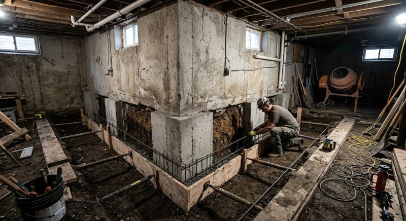 Basement Underpinning in Marshfield, MA