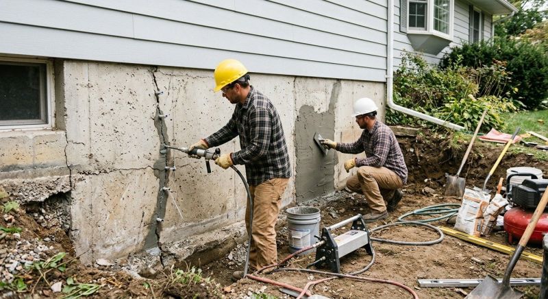 Cracked Foundation Repair in Brockton, MA