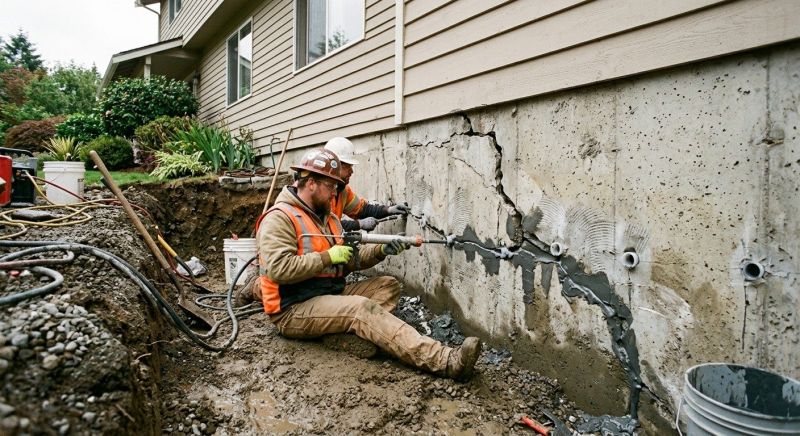 Cracked Foundation Repair in Hingham, MA