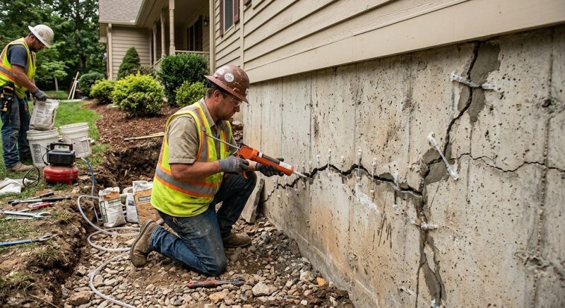 Cracked Foundation Repair in Rockland, MA
