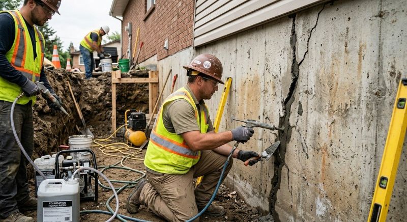 Cracked Foundation Repair in Scituate, MA