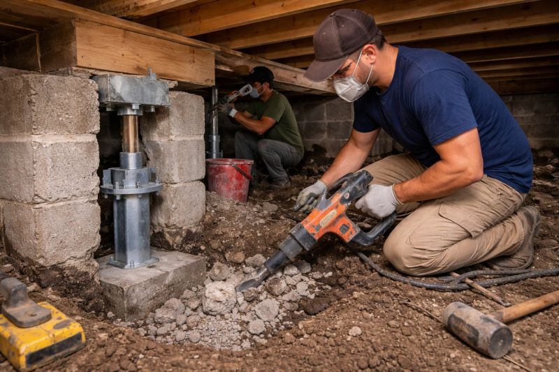 Foundation Pier Repair in Marshfield, MA