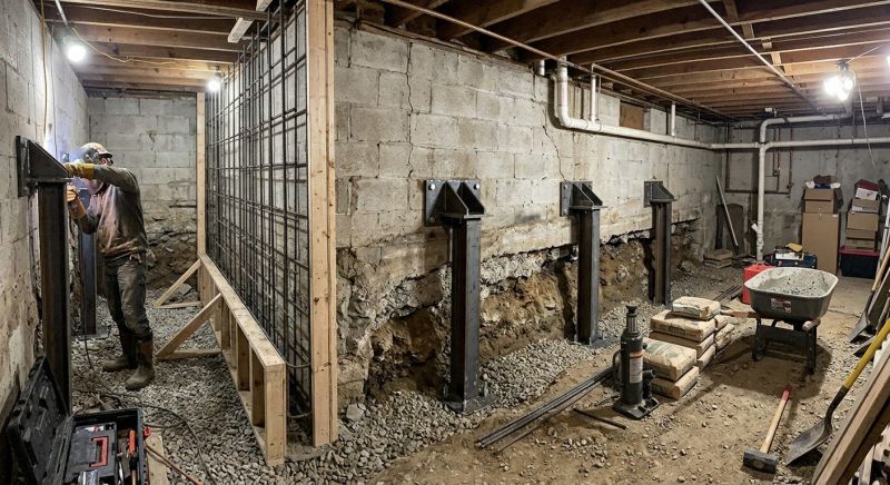 Foundation Stabilizing in Raynham, MA