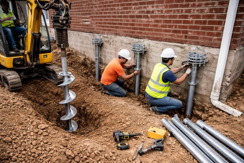 Helical Piers Installation in Marshfield, MA