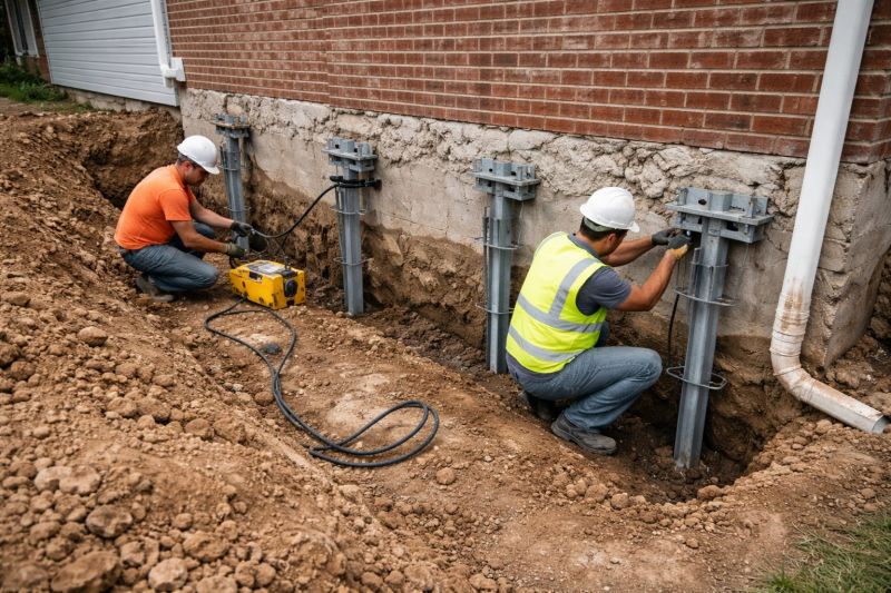 Helical Piers Installation in Marshfield, MA