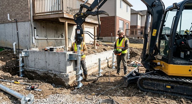 Helical Pile Installation in Marshfield, MA