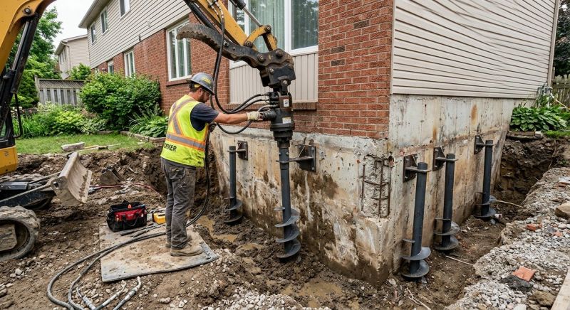 Helical Pile Installation in Marshfield, MA