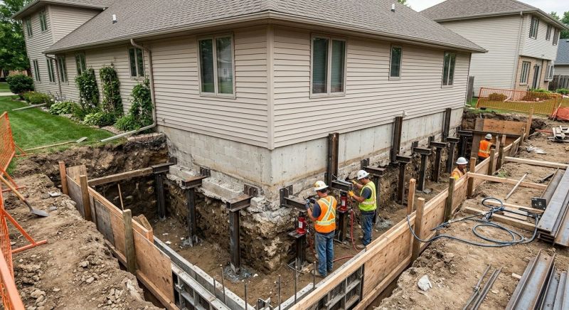 House Underpinning in Marshfield, MA