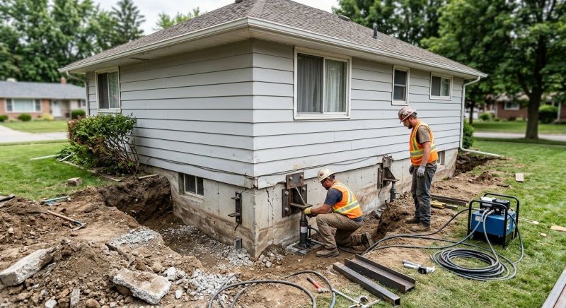 Sinking Foundation Repair in Braintree, MA