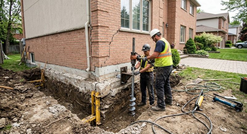 Sinking Foundation Repair in Hingham, MA