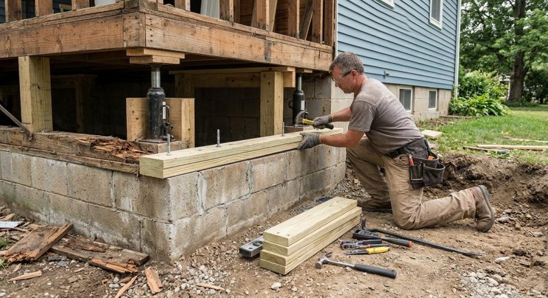 Sinking Foundation Repair in North Easton, MA